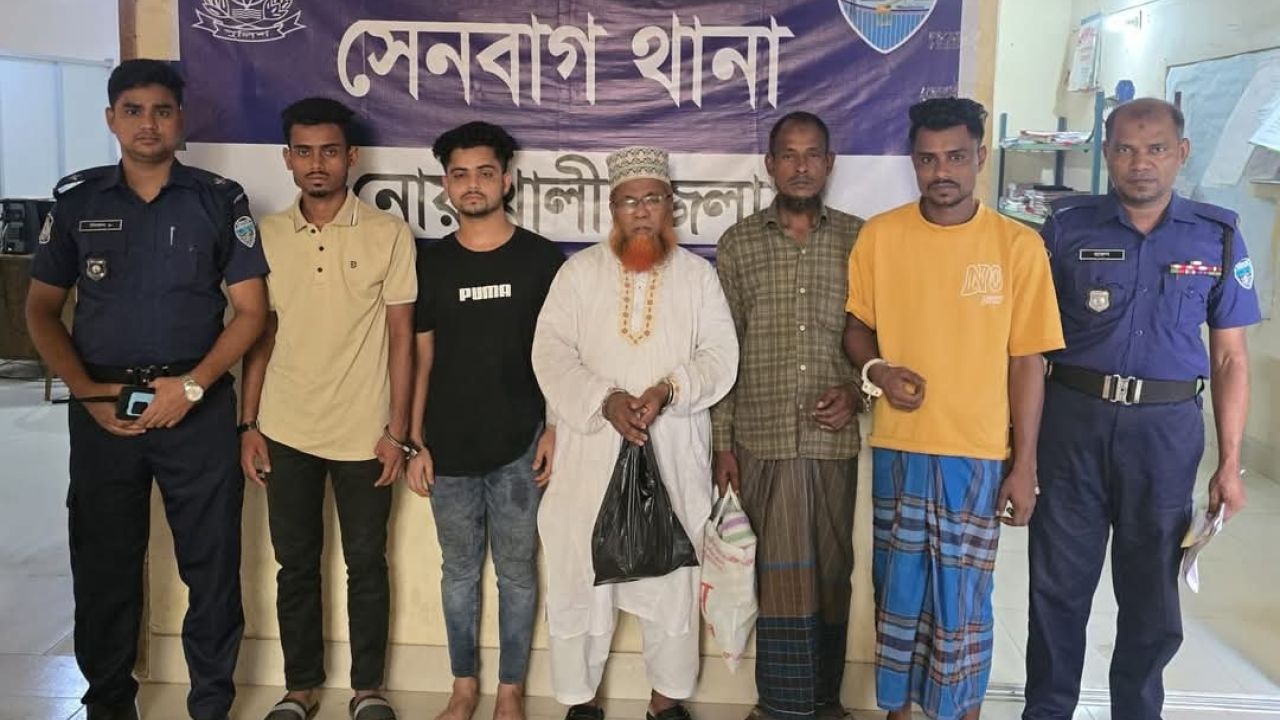 সেনবাগে পুলিশের সাঁড়াশি অভিযানে আটক ৫